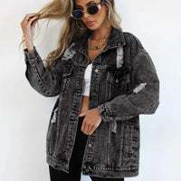 Oversized gevoerd dames jeansjack – Talia