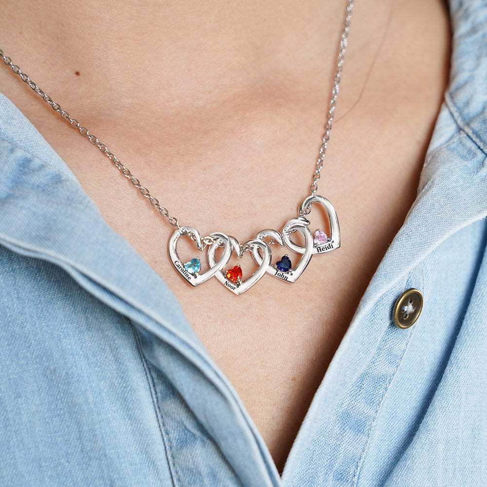 Ketting met Hartjes en Geboortestenen