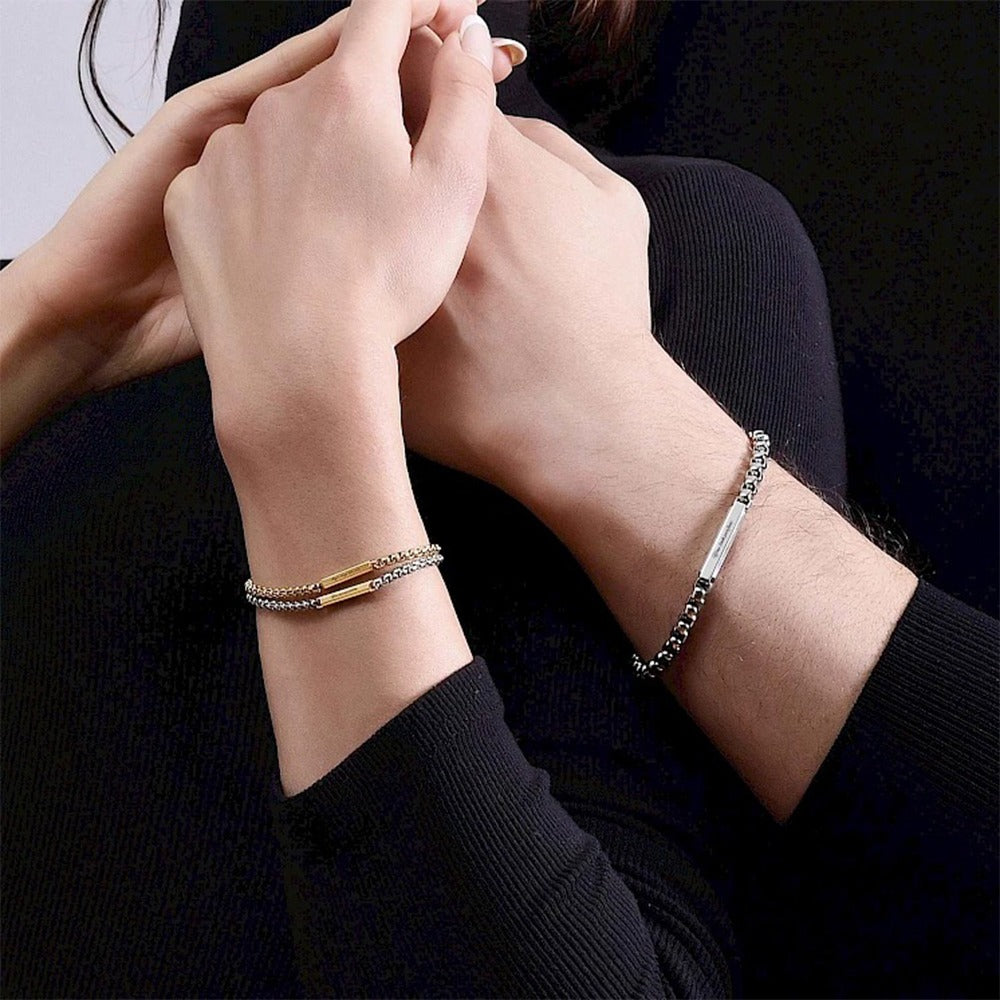 Gegraveerde Armbandenset Eeuwige Band