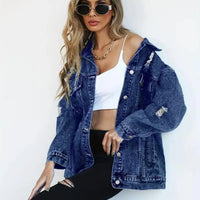 Oversized gevoerd dames jeansjack – Talia