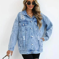 Oversized gevoerd dames jeansjack – Talia