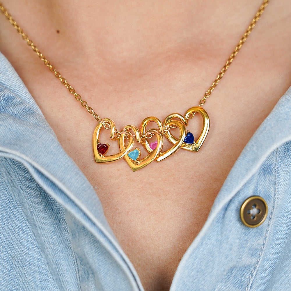 Ketting met Hartjes en Geboortestenen