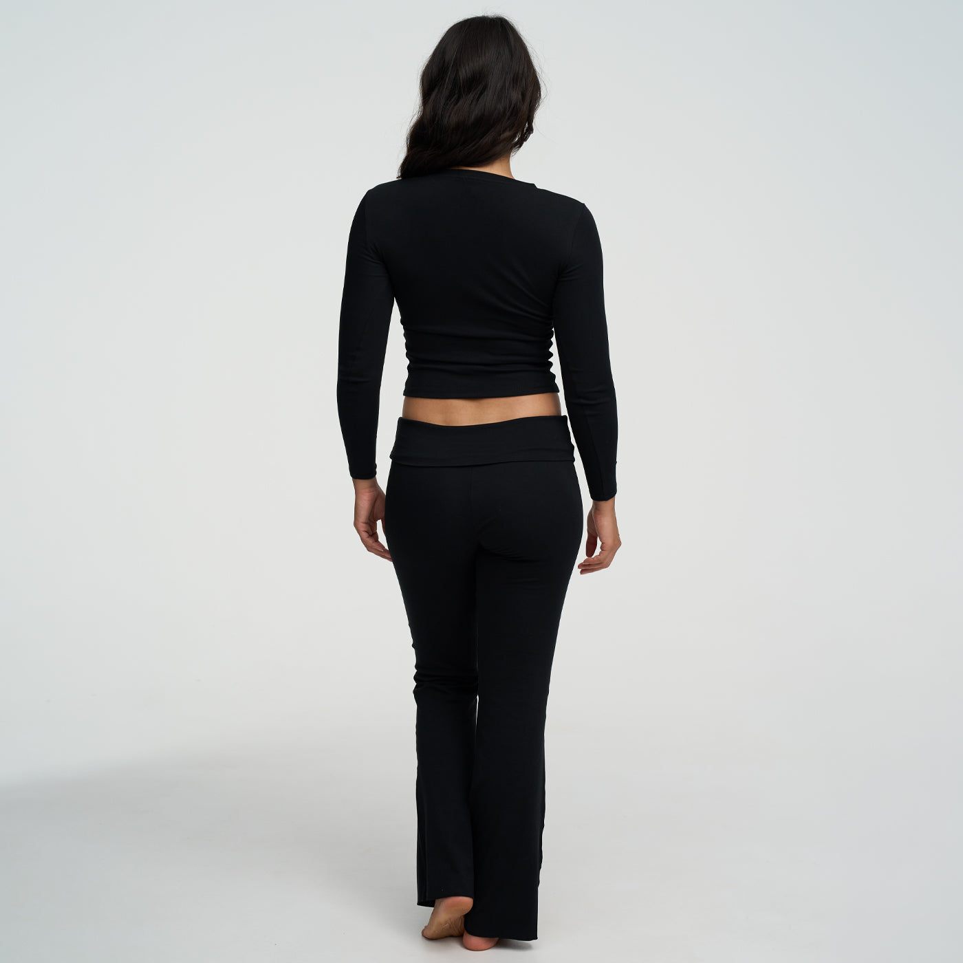 Katoenen longsleeve met lichaamsvolgende pasvorm