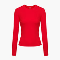 Katoenen longsleeve met lichaamsvolgende pasvorm