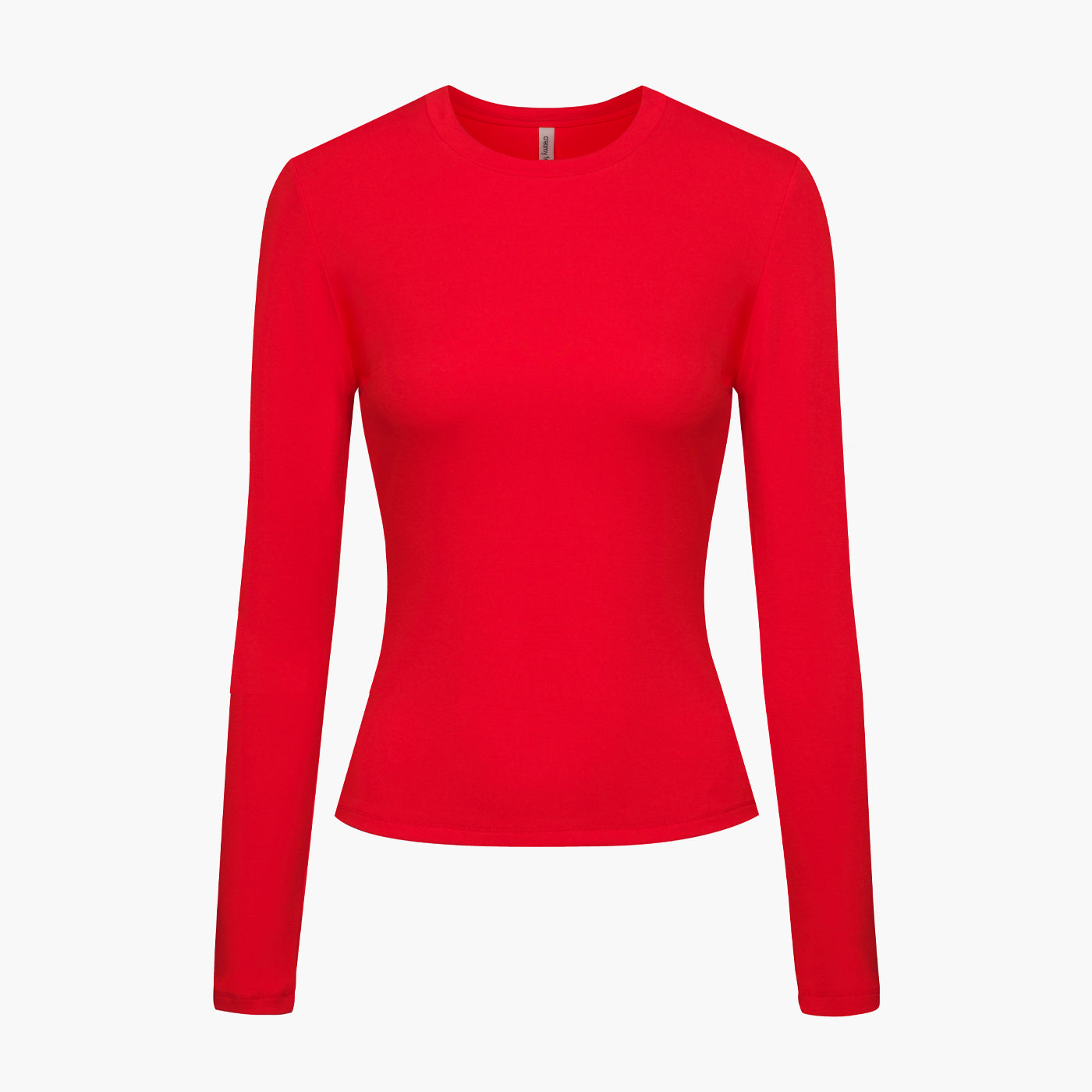 Katoenen longsleeve met lichaamsvolgende pasvorm