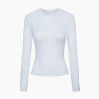 Katoenen longsleeve met lichaamsvolgende pasvorm