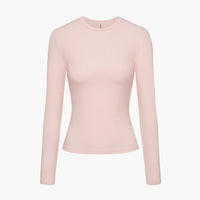 Katoenen longsleeve met lichaamsvolgende pasvorm
