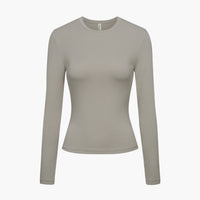 Katoenen longsleeve met lichaamsvolgende pasvorm