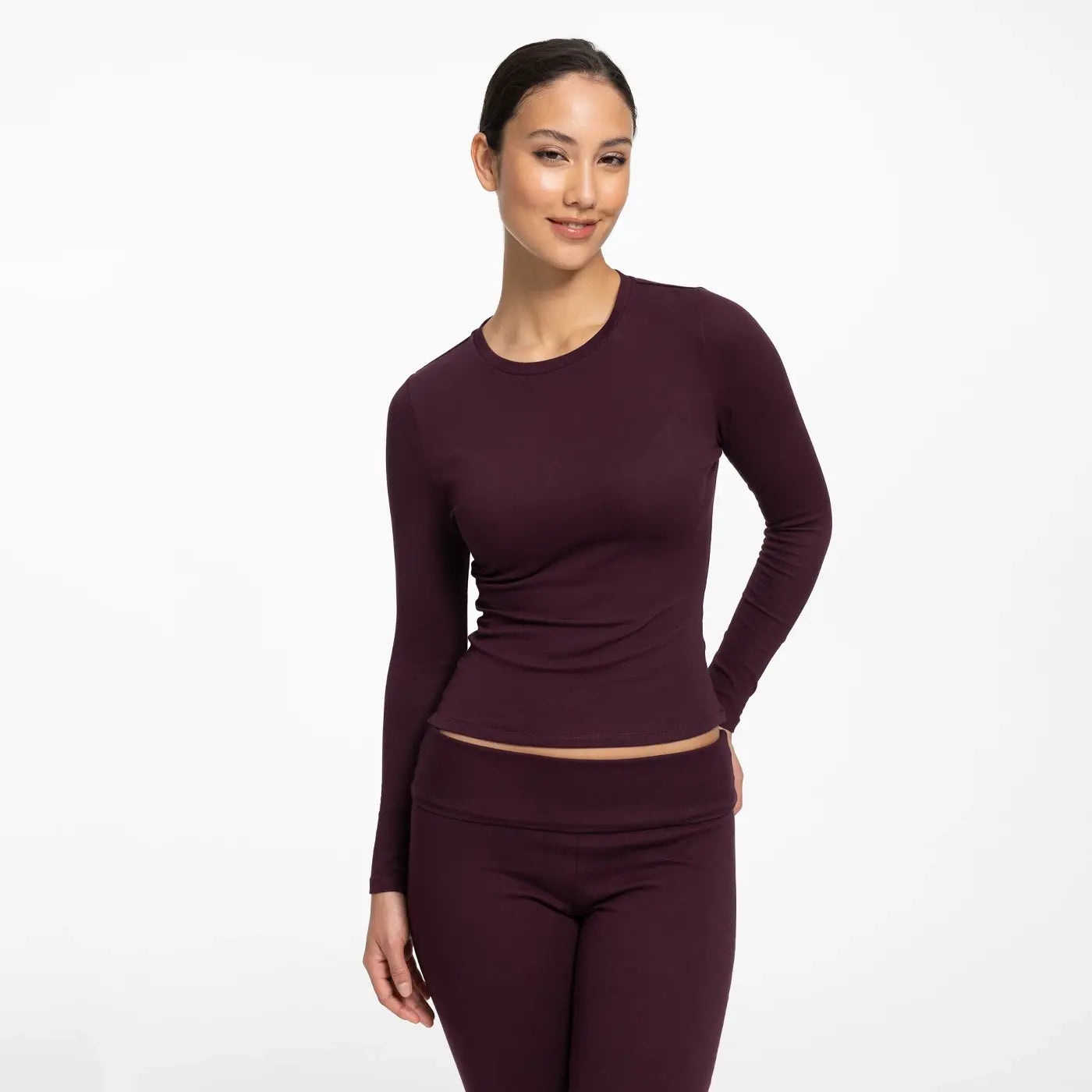 Katoenen longsleeve met lichaamsvolgende pasvorm
