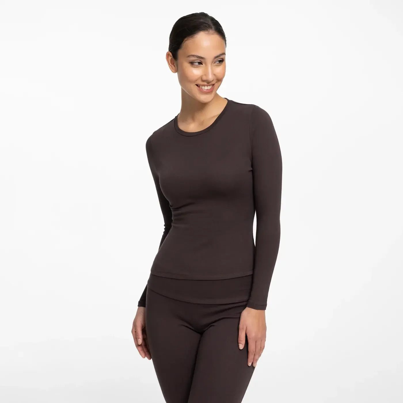 Katoenen longsleeve met lichaamsvolgende pasvorm