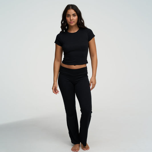 Katoenen flared bootcut legging