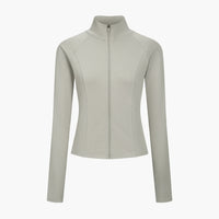 Katoenen fitted jasje met rits