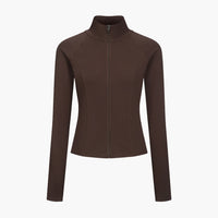 Katoenen fitted jasje met rits