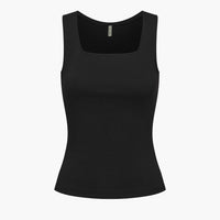 Katoenen tanktop met vierkante hals
