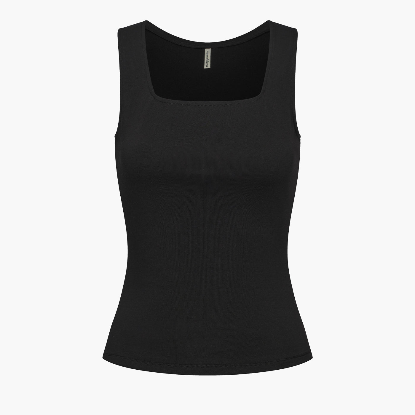 Katoenen tanktop met vierkante hals