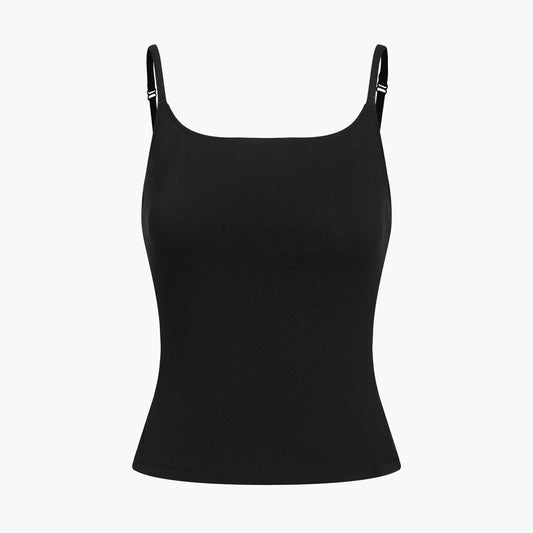 Katoenen cami-top met smalle bandjes
