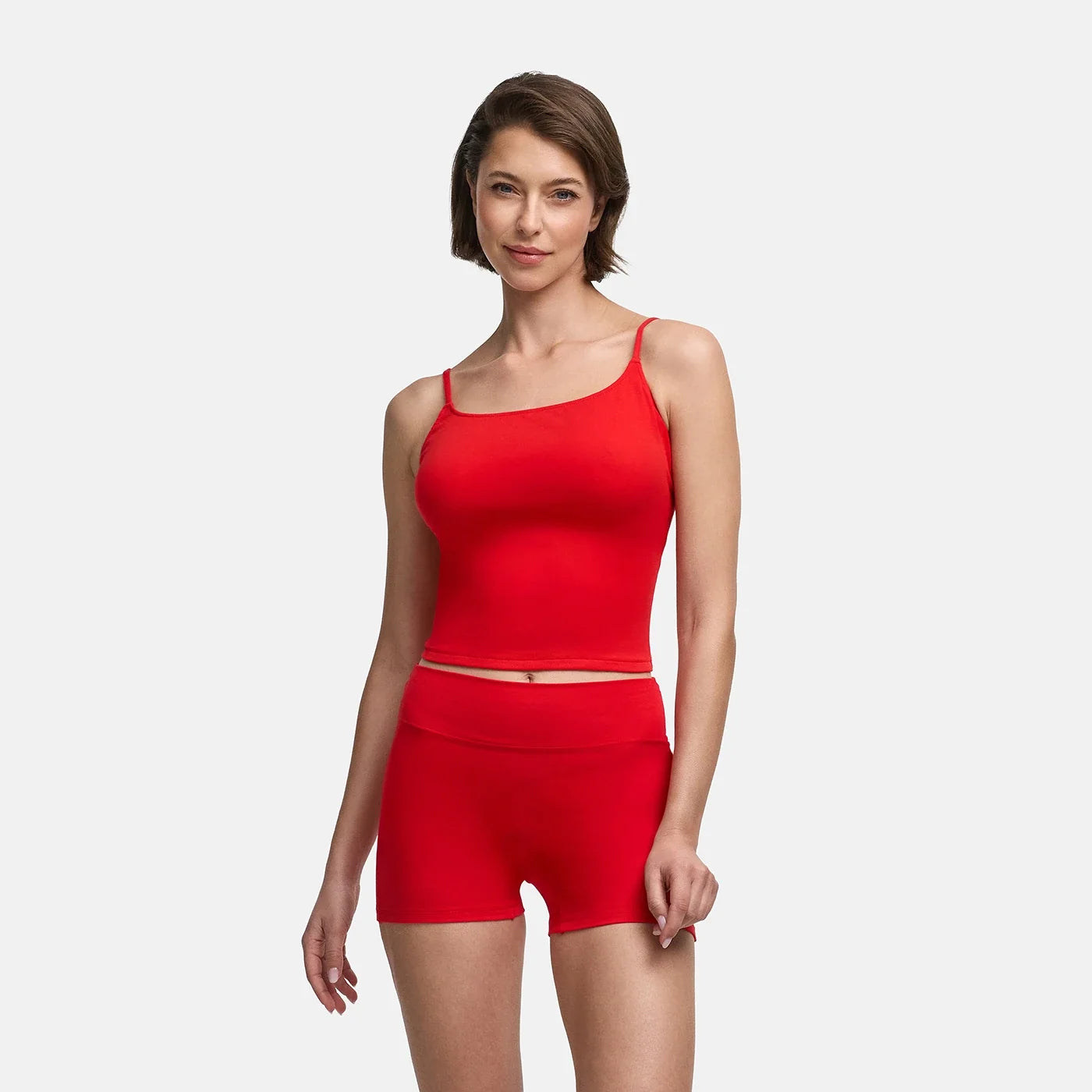 Katoenen cami-top met smalle bandjes