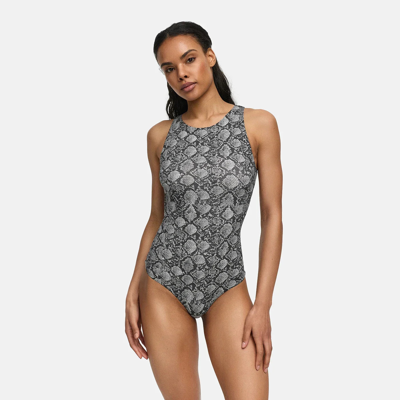 Bodysuit met ronde hals en string