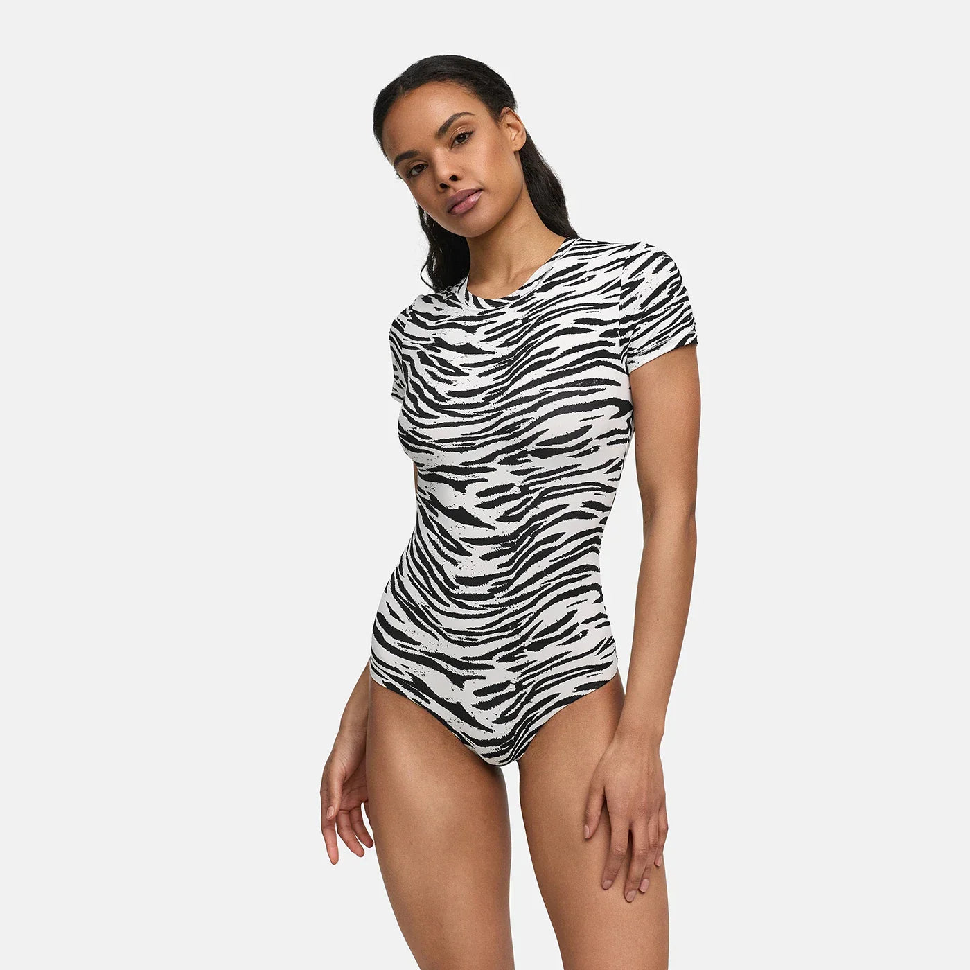 T-shirt bodysuit met ronde hals