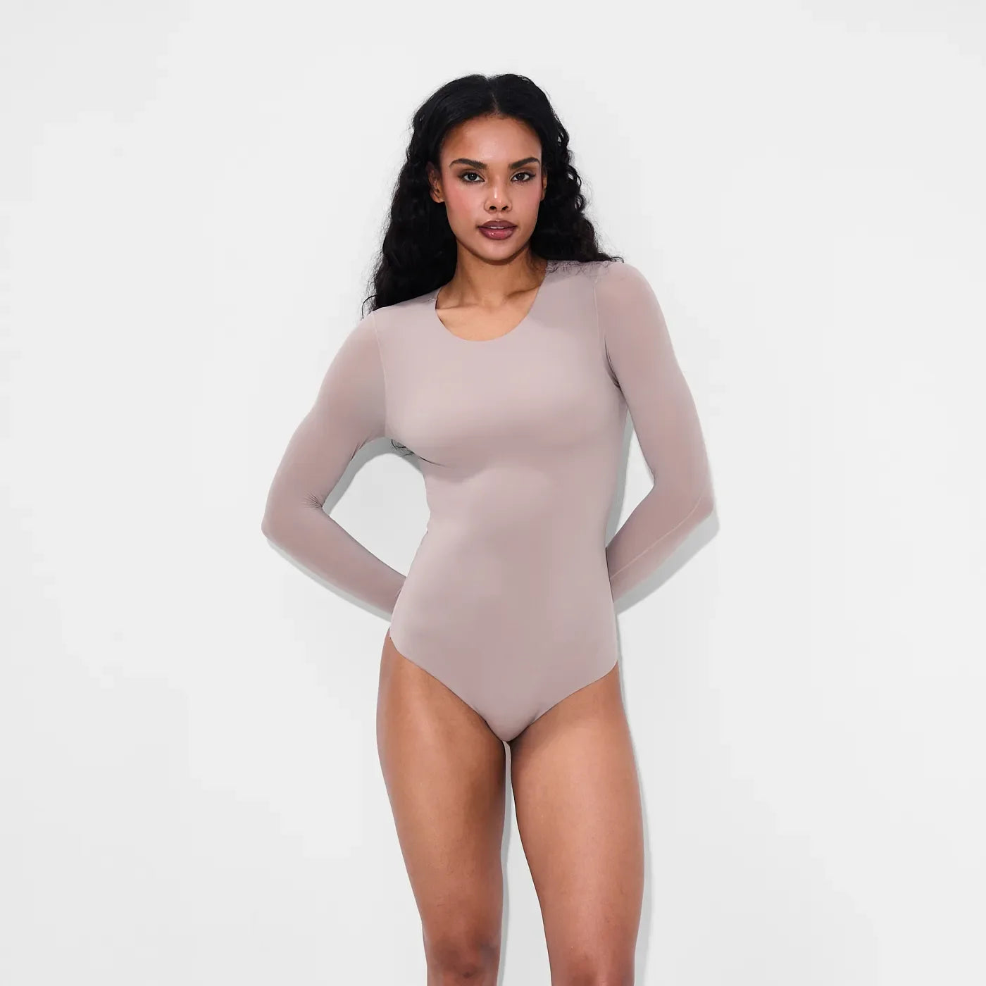 Bodysuit met lange mouwen en ronde hals