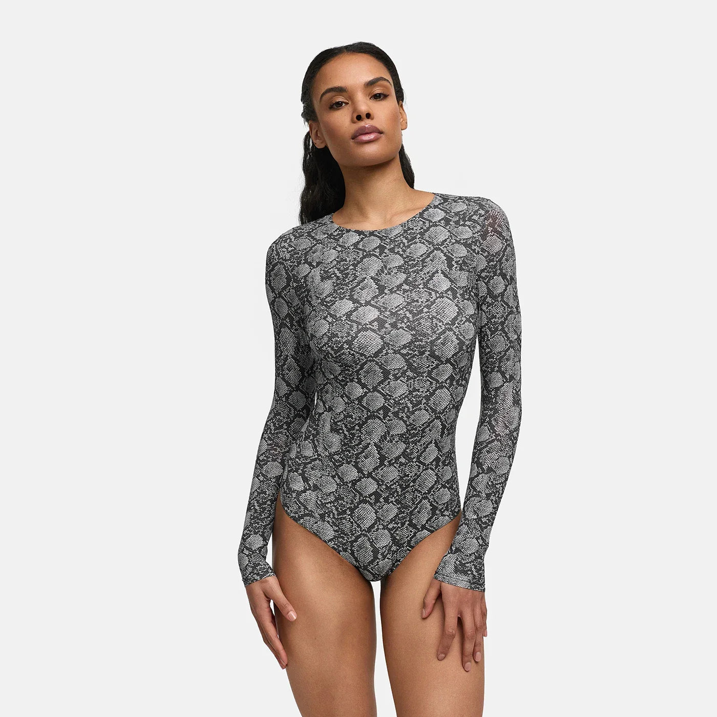 Bodysuit met lange mouwen en ronde hals