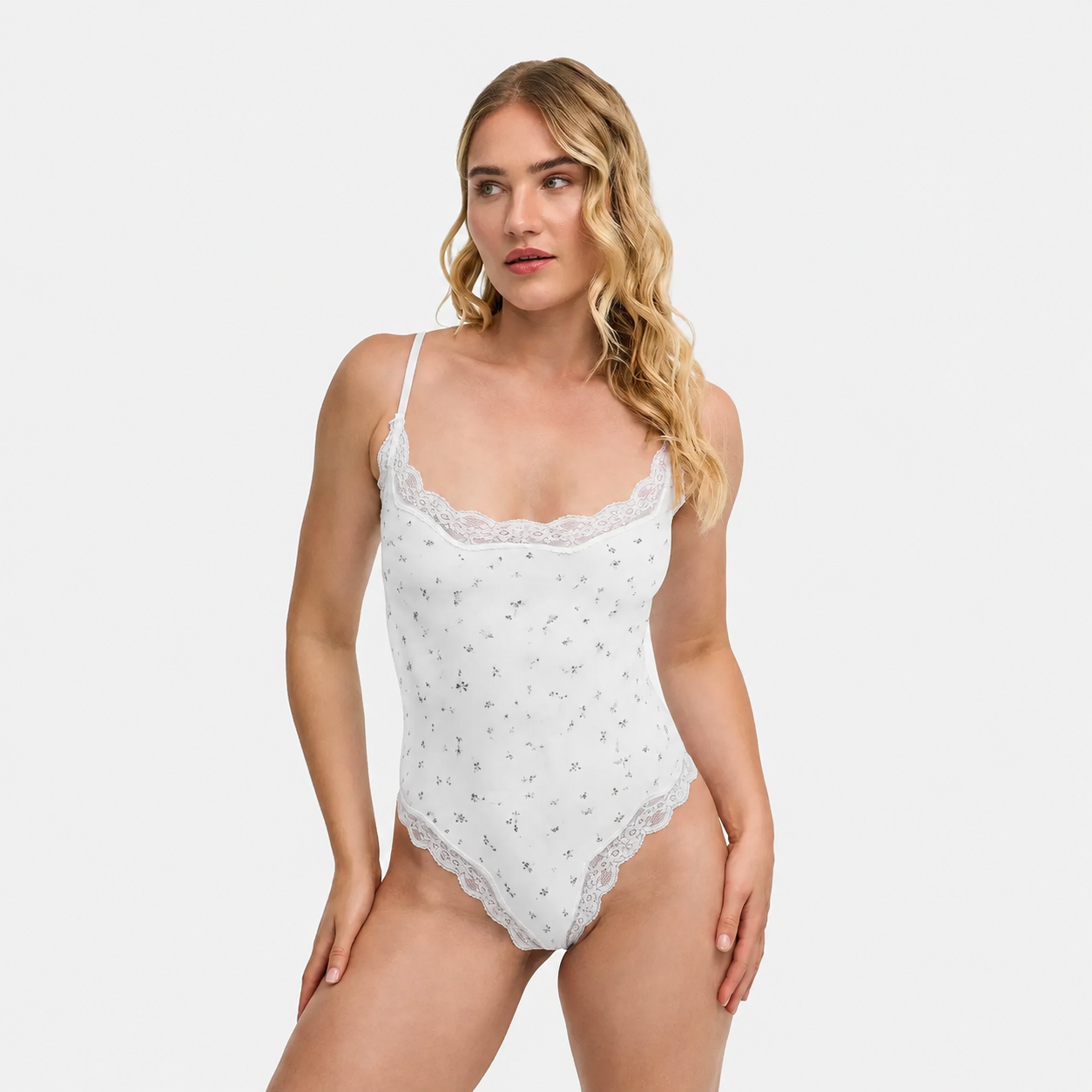 Bodysuit met kant en string
