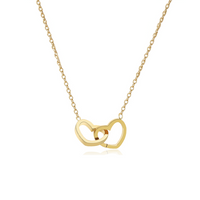 Dubbel Hart Ketting in Eeuwige Rozenbox