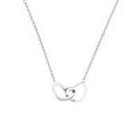 Dubbel Hart Ketting in Eeuwige Rozenbox