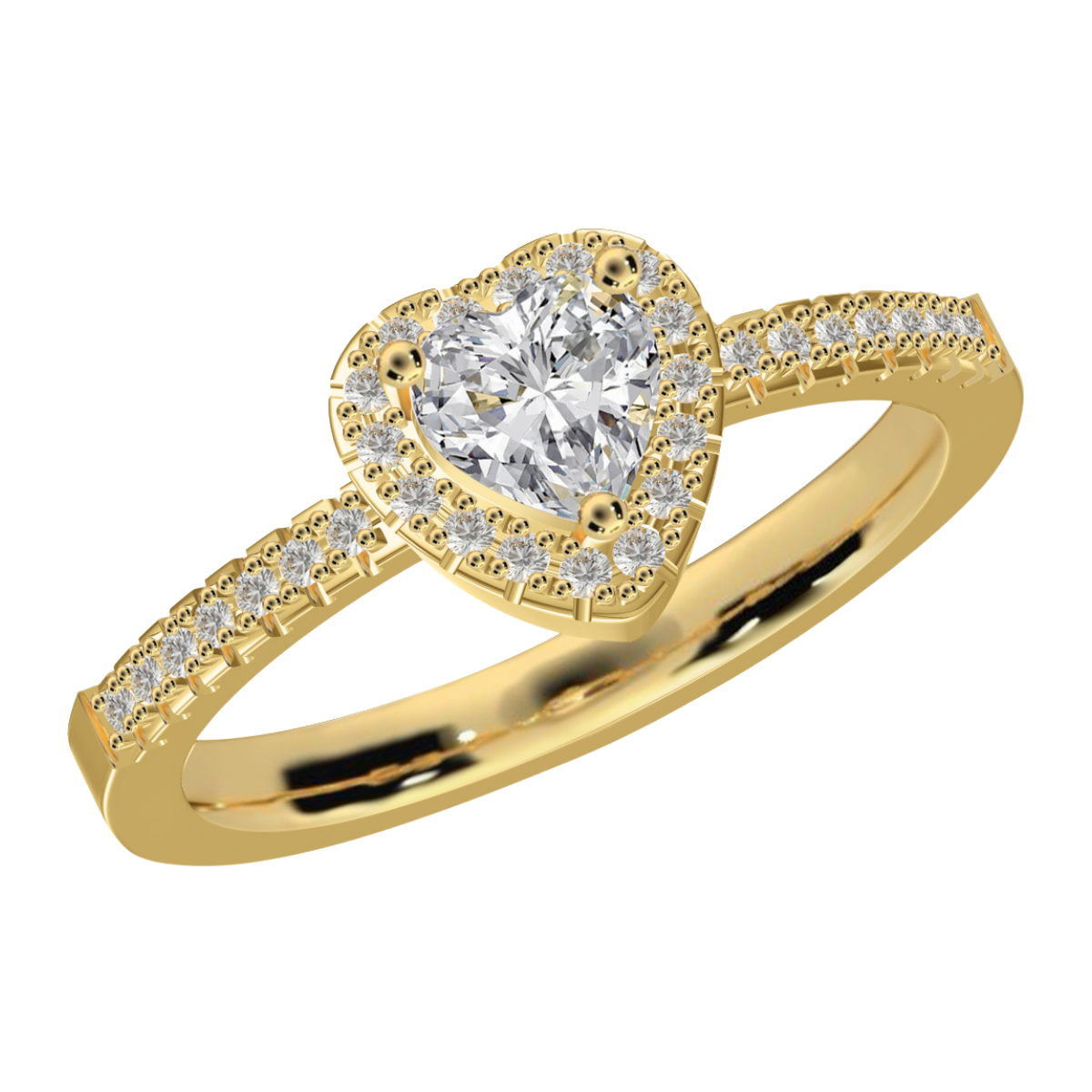 Glinsterende Hart Belofte Ring