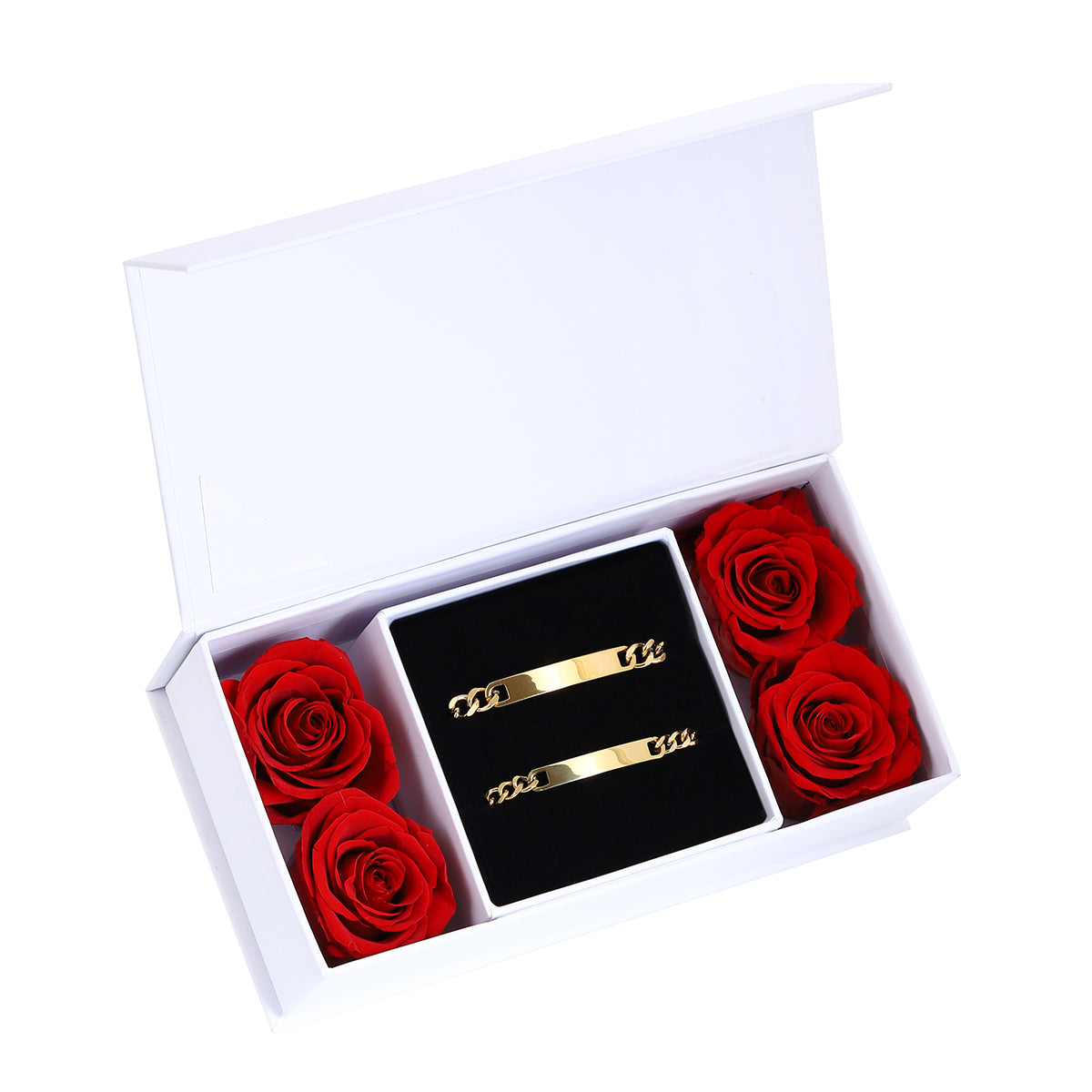 Gegraveerde Armbandenset met Eeuwige Rozenbox