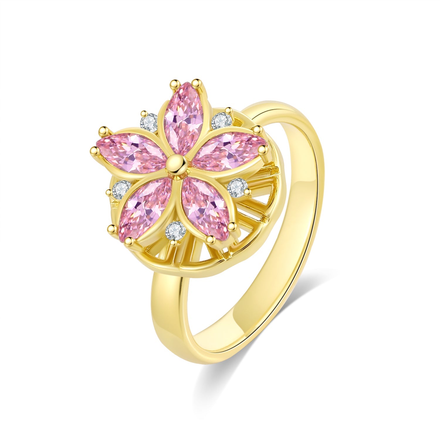 Gouden Bloesem Fidget Ring