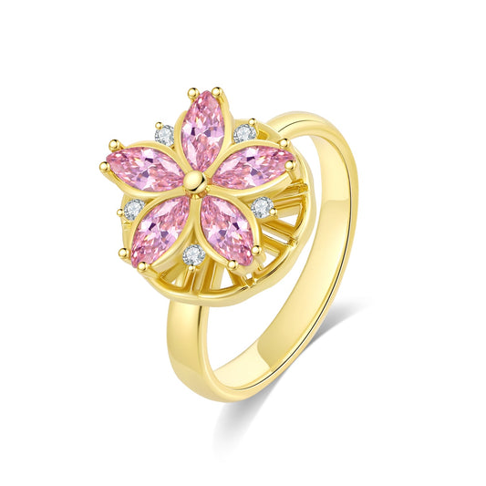 Gouden Bloesem Fidget Ring