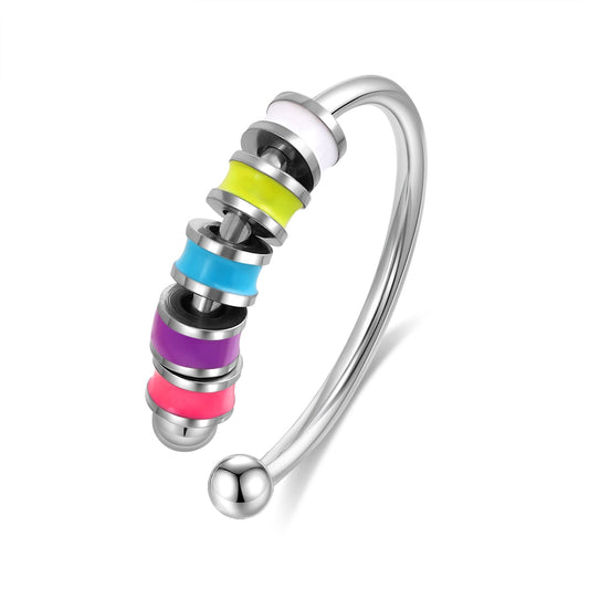 Kleurrijke Kralen Fidget Ring
