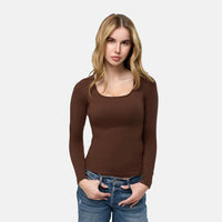 Katoenen longsleeve met ingebouwde push-up bh