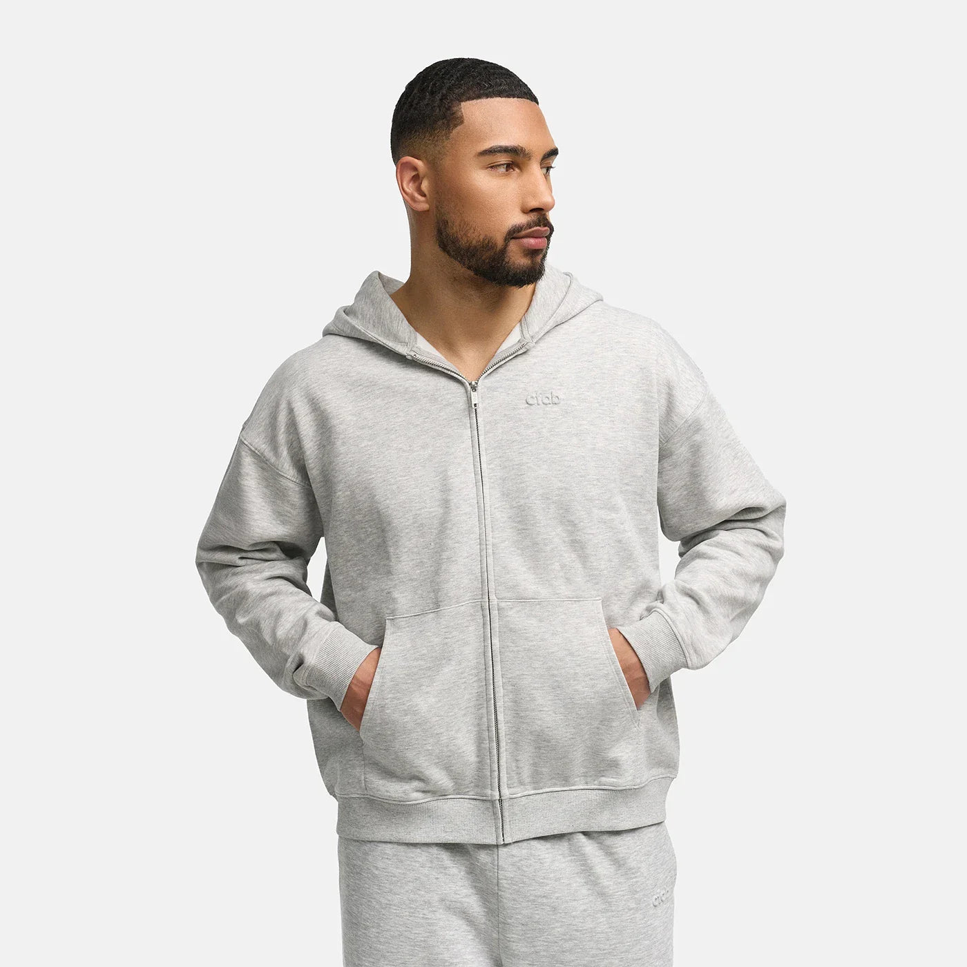 Heren zip hoodie met rits en relaxed fit