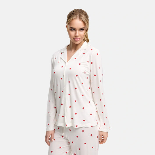 Pyjamablouse van zachte viscose
