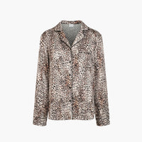 Satijnen pyjamablouse met reverskraag