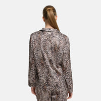 Satijnen pyjamablouse met reverskraag