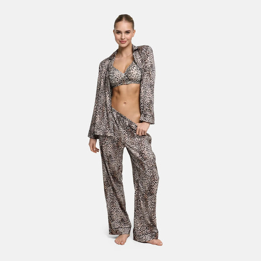 Satijnen pyjamabroek met elastische band