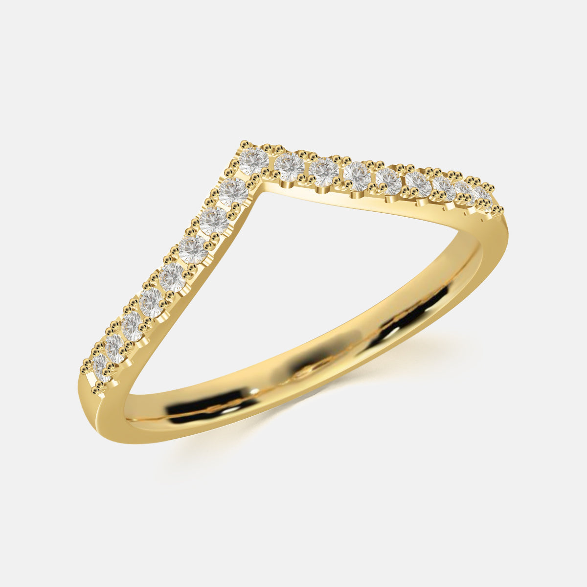 Gebogen V-Ring met Zirkonia