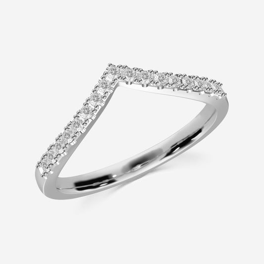 Gebogen V-Ring met Zirkonia