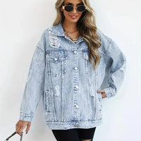 Oversized gevoerd dames jeansjack – Talia