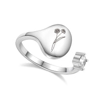 Ring met Geboortebloem en Geboortesteen