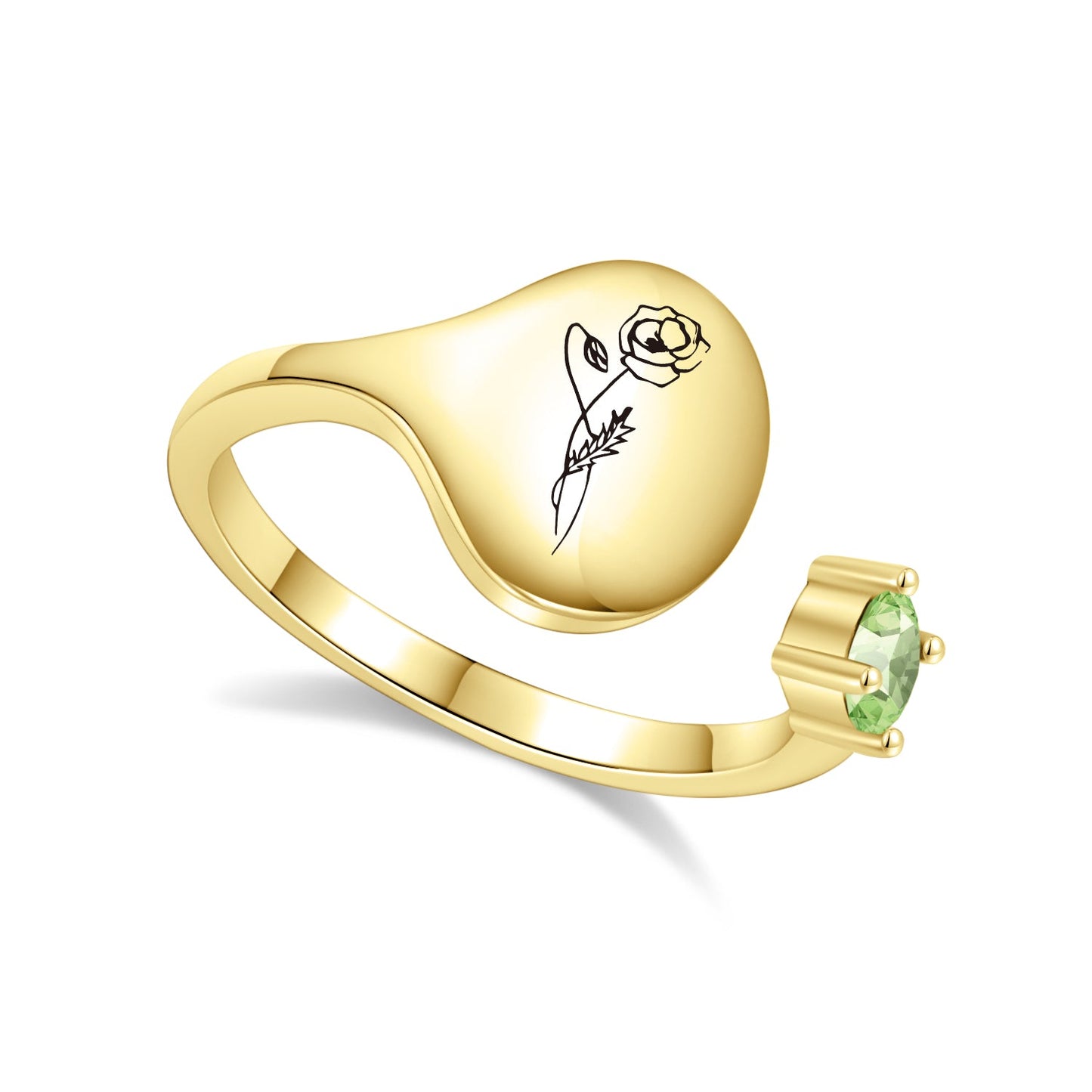 Ring met Geboortebloem en Geboortesteen