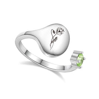 Ring met Geboortebloem en Geboortesteen