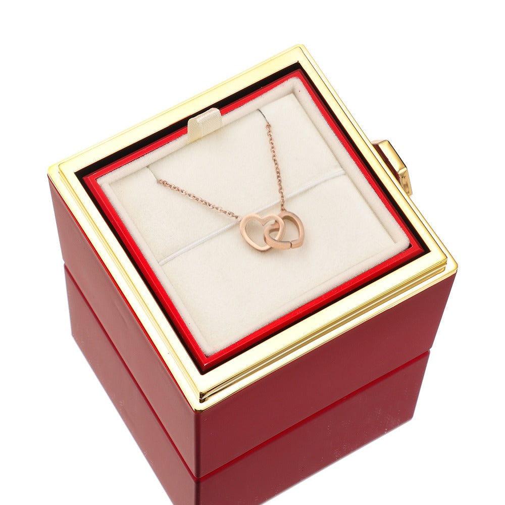 Rozenbox Cadeauset met Gegraveerde Ketting