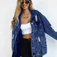 Oversized gevoerd dames jeansjack – Talia