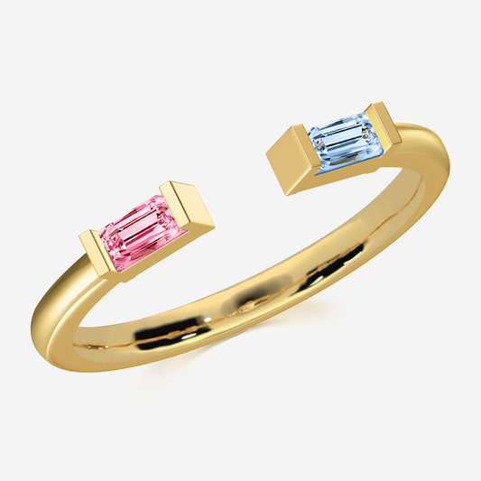 Duo Geboortesteen Ring