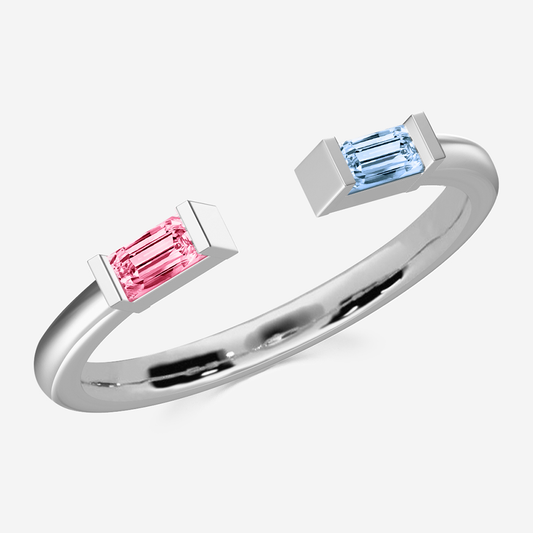 Duo Geboortesteen Ring