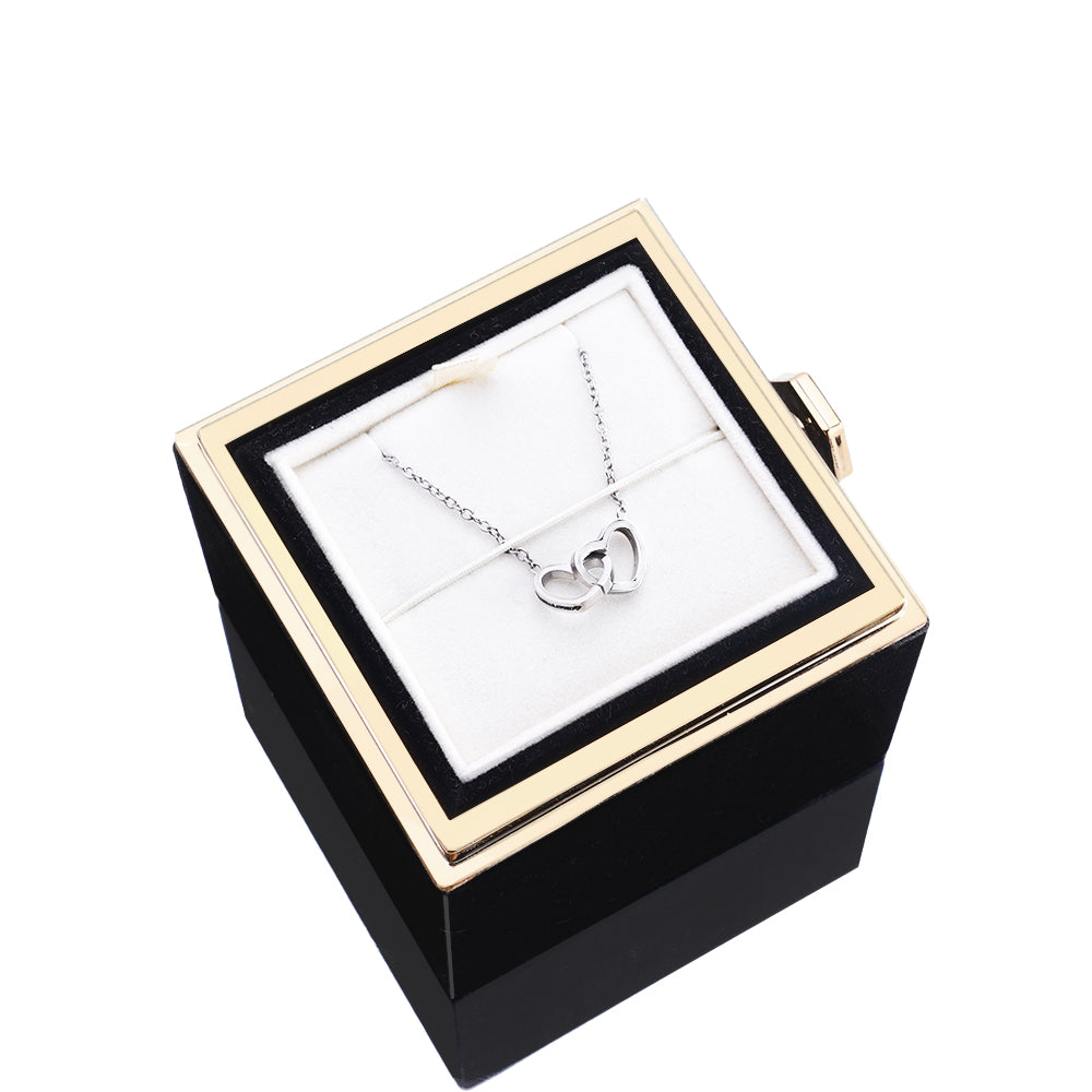 Rozenbox Cadeauset met Gegraveerde Ketting